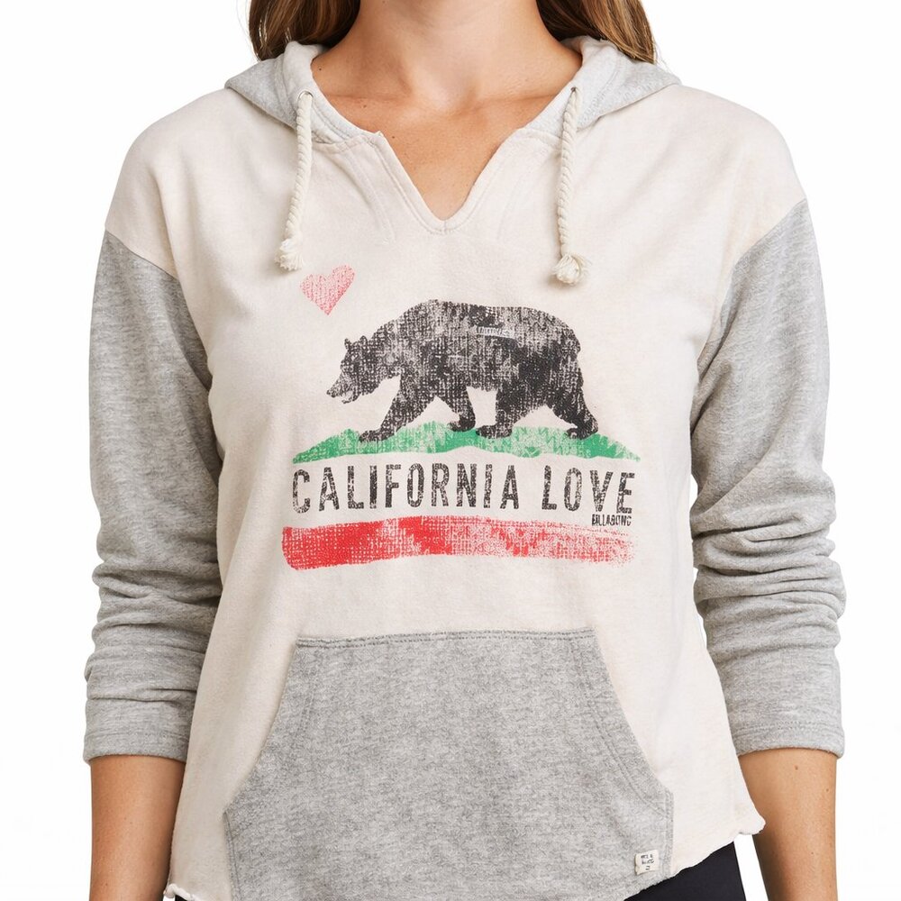 Billabong California Love Bear Hoodie Size Medium